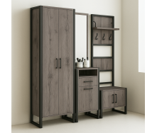 Передпокій модульний Tobi Sho Альто ПЛ/4 у стилі Лофт із дзеркалом, 2180x350x1900 мм Хортиця