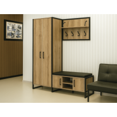 Комплект в прихожую Tobi Sho Рейден ПЛ/5 в стиле Лофт без зеркала, 1520x350x1900 мм Дуб аппалачи Ивано-Франковск