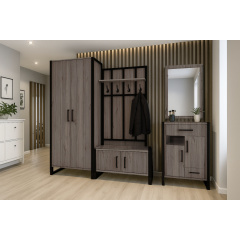 Передпокій у коридор Tobi Sho Бронкс ПЛ/2 у стилі Лофт із дзеркалом, 2580x350x1900 мм Хортиця Броди