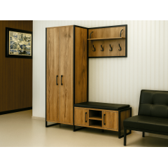 Комплект в прихожую Tobi Sho Рейден ПЛ/5 в стиле Лофт без зеркала, 1720x350x1900 мм Файервуд Полтава