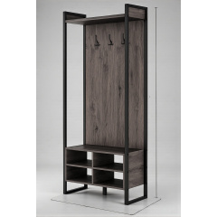 Прихожая в коридор Tobi Sho Бракстон ПЛ/6 в стиле Лофт с зеркалом, 1120x350x1900 мм Хортица Николаев