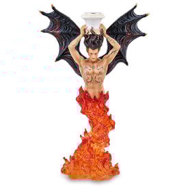 Интерьерный подсвечник Veronese Демон огня 30 см Оранжевый (AL229316)