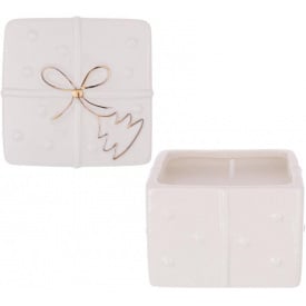 Интерьерный подсвечник Bona Golden Bow Christmas tree 8x8 см Белый (DP261636)