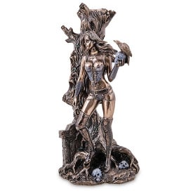 Подсвечник-фигурка Veronese Fantasy Girl 27x12 см Коричневый (AL229081)