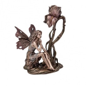 Интерьерный подсвечник Veronese Fairy with flower 20 см Коричневый (AL228514)