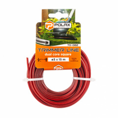 Жилка для триммера Polax Квадрат с кордом 3 мм 15 м Красный (70-082) Херсон