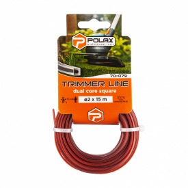 Жилка для триммера Polax Квадрат с кордом 2 мм 15 м Красный (70-079)