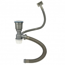 Сифон для мийки Nett DKS-99 з переливом колбою сірий (071520)