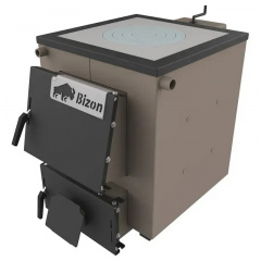 Твердопаливний котел тривалого горіння Bizon М-140П 14 кВт із плитою + комплект автоматики Братське