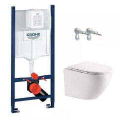 Інсталяція для унітазу Grohe Rapid SL 3 в 1 + унітаз Imprese Rozkos Twist з сидінням Slim soft-close (c06310103+38840000+3855800M) Біла Церква