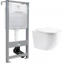 Інсталяція для унітазу Imprese i-Frame i1210 3 в 1 + унітаз Imprese Rozkos Twist з сидінням Slim soft-close (c06802203+i1210) Кропива