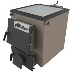 Твердопаливний котел тривалого горіння Bizon М-140П 14кВт із плитою Веселе