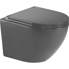 Унітаз підвісний Imprese Lesna Black Rimless з кришкою (i11514) Лосинівка