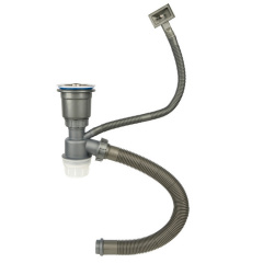 Сифон для мийки Nett DKS-99 з переливом колбою сірий (071520) Новое