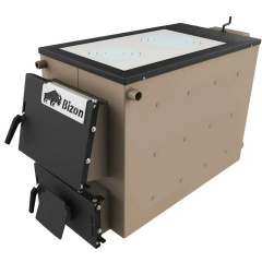 Твердопаливний котел тривалого горіння Bizon М-200П 20 кВт із плитою + комплект автоматики Владимир-Волынский
