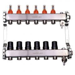 Колектор для теплої підлоги Termojet TJ-W-06 з витратомірами Коломия
