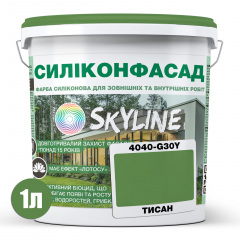 Краска фасадная силиконовая Skyline Силиконфасад 4040-G30Y (C) Тисан 1 л (2595725007) Самбор