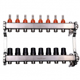 Колектор для теплої підлоги Termojet TJ-W-08 з витратомірами