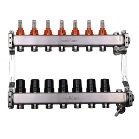 Колектор для теплої підлоги Termojet TJ-W-07 з витратомірами