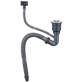 Сифон для мийки Nett з переливом сірий (070120)