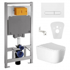 Інсталяція для унітазу Volle Master 4 в 1 + унітаз Volle Hippo з сидінням duroplast + клавіша Vento білий (1313.001000+141515)