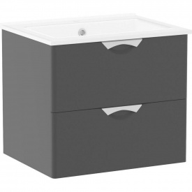 Тумба підвісна з умивальником Imprese Nova Vlna 60 см зі стільницею, 2 ящика (f3201Dr(1))