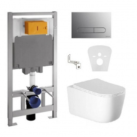 Інсталяція для унітазу Volle Master 4 в 1 + унітаз Volle Hippo з сидінням duroplast + клавіша Vento хром (13-44-202+141515)