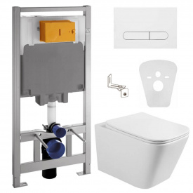 Інсталяція для унітазу Volle Master 4 в 1 + унітаз Volle Libra 2.0 vortice з сидінням + клавіша білий (1321.001000+141919)