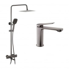 Набір 2 в 1 Kroner душова система Makon-GRP063 + змішувач Makon-GRP010