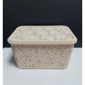 Корзина для хранения бытовых вещей Elif Plastik Ажур 7,5 л Кремовый