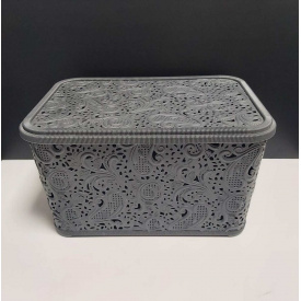 Корзина для хранения бытовых вещей Elif Plastik Ажур 7,5 л Серый