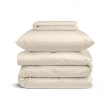 Підліткова постіль сатин з простирадлом на гумці PETAL Cosas Пудра 160х220 см