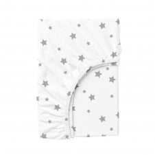 Простынь на резинке COSAS GREY STARS Ранфорс 180х200х20 см Белый