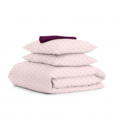 Двоспальна постільна білизна Mini Dots CS21 COSAS рожевий 180х220 см