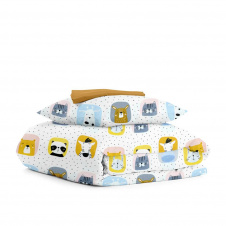 Детское постельное белье в кроватку Color Animals CS1 COSAS Белый 110х140 см