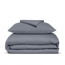 Підліткова постіль сатин з простирадлом на гумці STEEL Cosas Сталевий 160х220 см