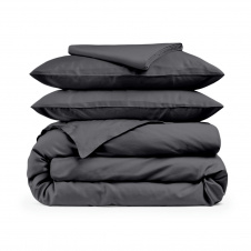 Євро постільна білизна сатин SMOKY Cosas Антрацит 200х220 см
