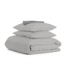 Полуторное постельное белье Grey Geometry CS1 COSAS серый 160х220 см