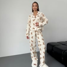 Пижама женская COSAS Bear M-L Бело-бежевый