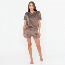 Домашний женский костюм COSAS AURA XL Коричневый