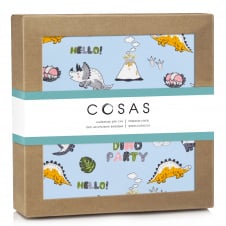 Байковые пеленки DINO PARTY COSAS Голубой 80х100 см