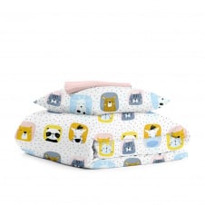 Детское постельное белье в кроватку Rose Animals COSAS Белый 110х140 см