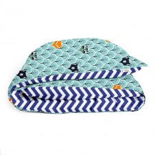 Дитяча підковдра COSAS WOOD BEAR Ранфорс 110х140 см Бірюзовий