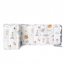 Бортики на ліжечко COSAS ANIMALS GREY Ранфорс 30х180 см Білий