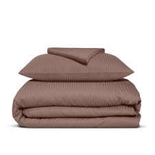 Підліткова постіль сатин з простирадлом на гумці LATTE Cosas Коричневий 160х220 см