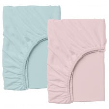 Набір простирадла на резинці COSAS ROSE / BLUE Ранфорс 180х200х20 см 2 шт Блакитний/Рожевий