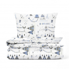 Підлітковий комплект без простирадла COSAS DREAM WIGWAMS Ранфорс 155х215 см Блакитний