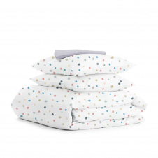 Євро постіль з простирадлом на гумці COSAS Color Blots Cs1 200х220 см Різнокольоровий