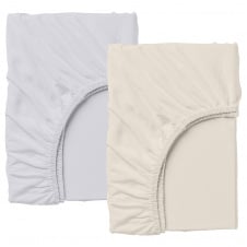 Набор Простыня на резинке COSAS BEIGE/GREY Ранфорс 90х200х20 см 2 шт Серый/Бежевый