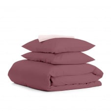 Євро постіль з простирадлом на гумці Blueberry CS2 COSAS Сливовий 200х220 см